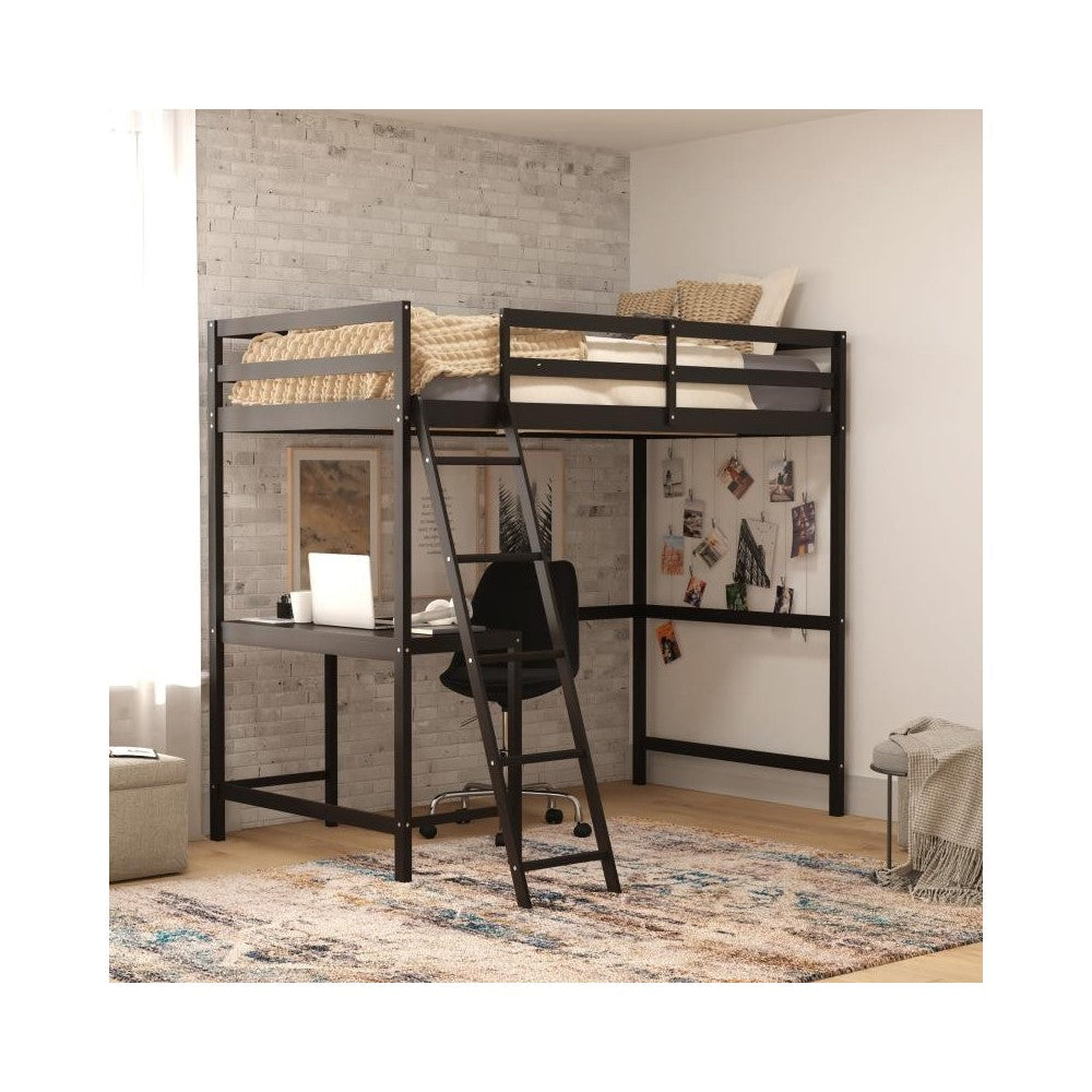 Flash Furniture Riley Espresso Twin Loft Bed Frame MH-LBD5-ESP-T-GG