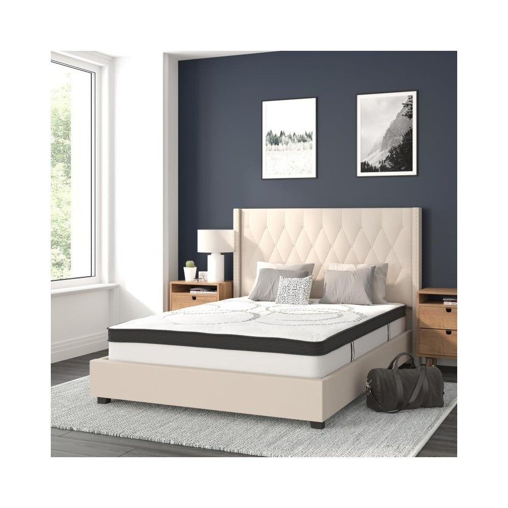 Flash Furniture Riverdale Full Platform Bed Set-Beige HG-BM10-34-GG