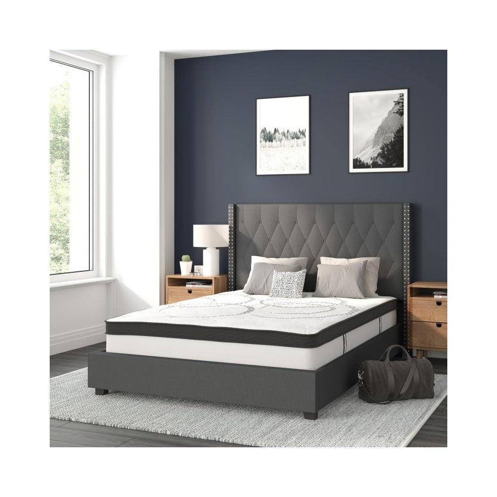 Flash Furniture Riverdale Full Platform Bed Set-Gray HG-BM10-46-GG