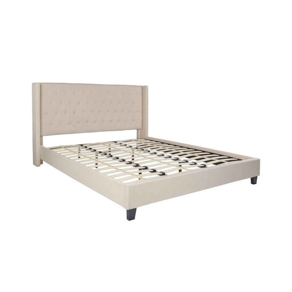 Flash Furniture Riverdale King Platform Bed Set-Beige HG-BM10-36-GG