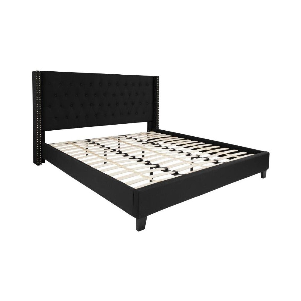 Flash Furniture Riverdale King Platform Bed Set-Black HG-BM10-40-GG
