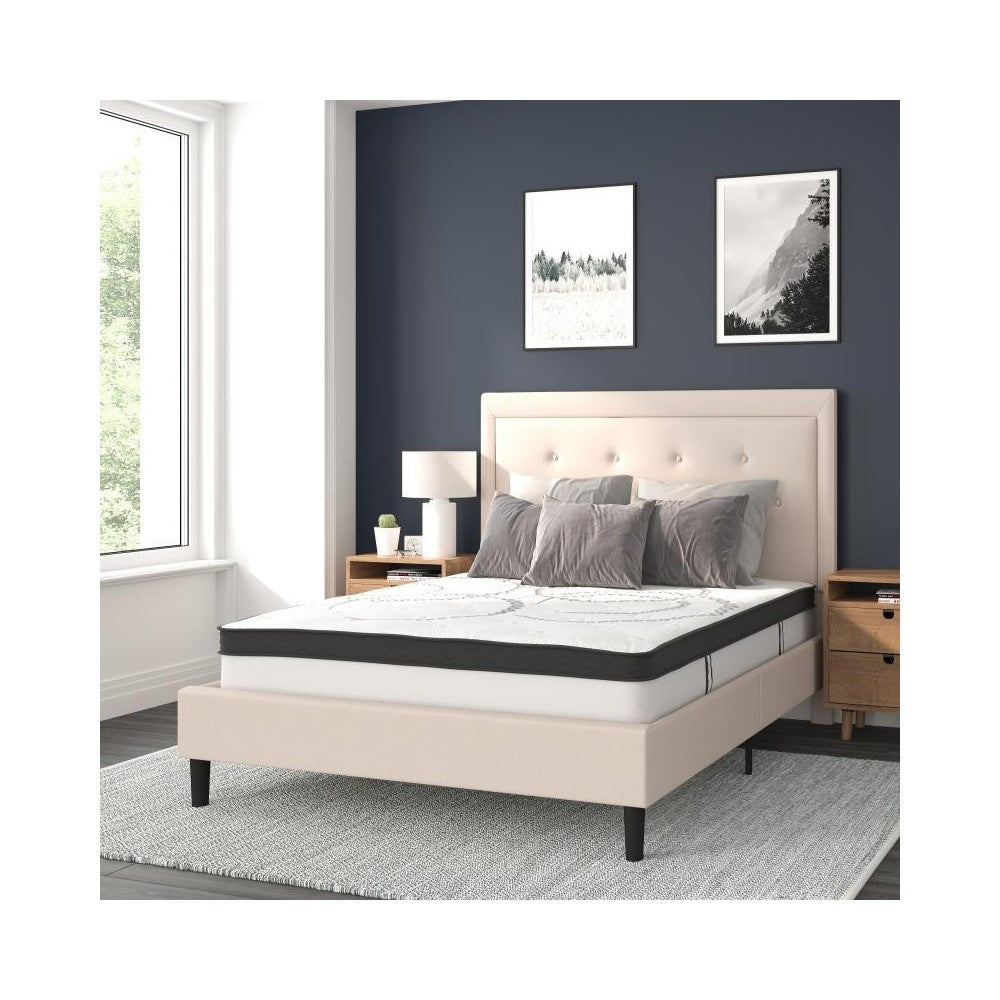 Flash Furniture Roxbury Full Platform Bed Set-Beige SL-BM10-18-GG