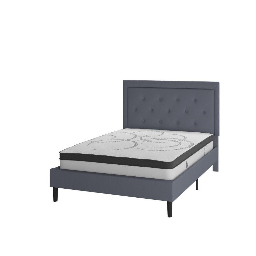 Flash Furniture Roxbury Full Platform Bed Set-Gray SL-BM10-26-GG