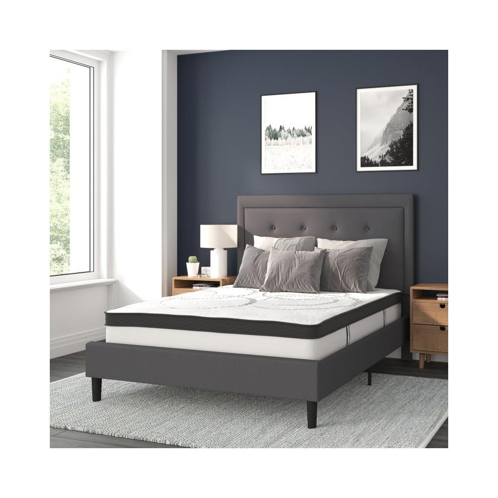 Flash Furniture Roxbury Full Platform Bed Set-Gray SL-BM10-30-GG