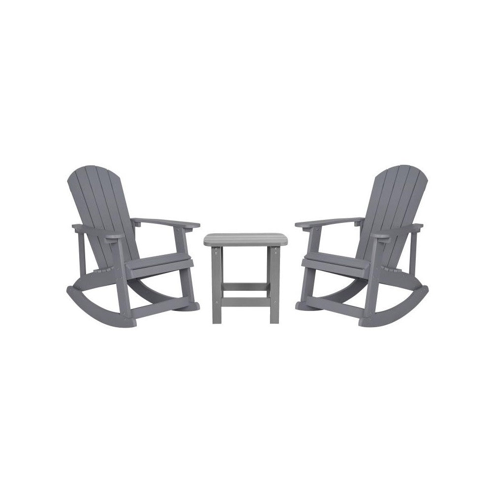 Flash Furniture Savannah 2PK Gray Rockers & 1 Table JJ-C14705-2-T14001-GY-GG