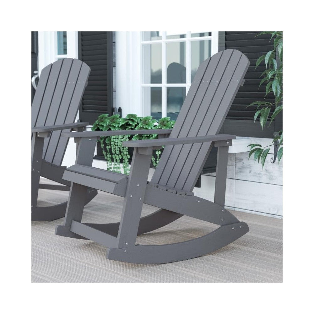 Flash Furniture Savannah Gray Resin Rocking Chair JJ-C14705-GY-GG