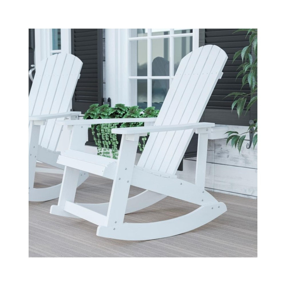 Flash Furniture Savannah White Resin Rocking Chair JJ-C14705-WH-GG