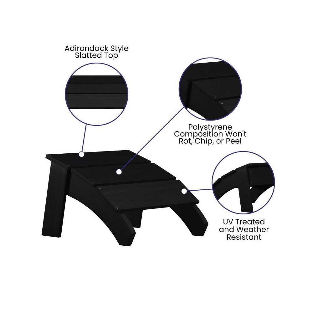 Flash Furniture Sawyer Black Adirondack Footrest JJ-C14309-BK-GG