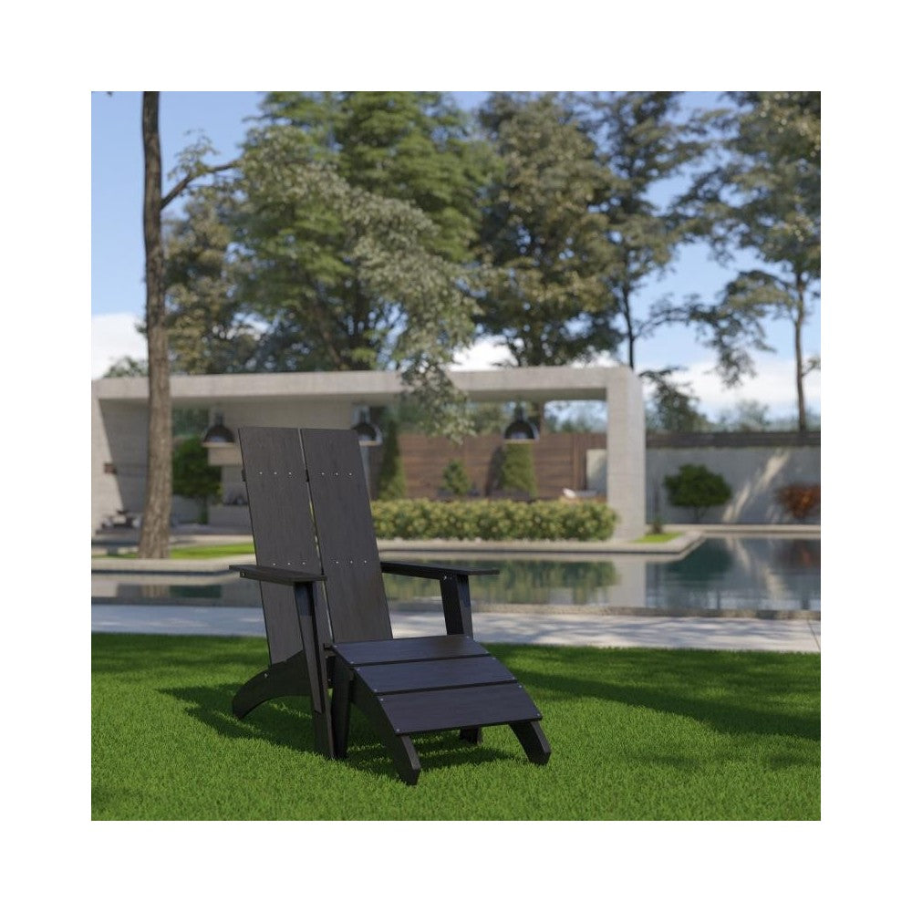 Flash Furniture Sawyer Black Chair & Ottoman Set JJ-C14509-14309-BK-GG