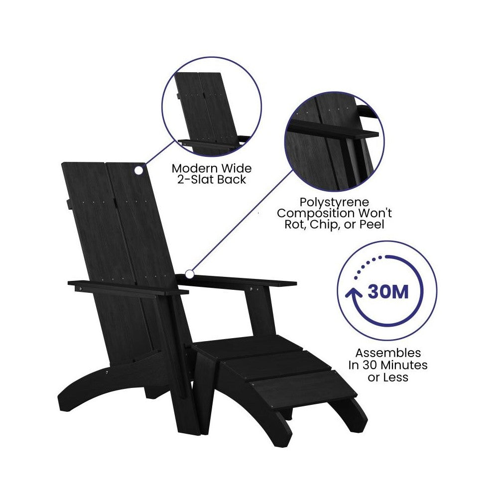 Flash Furniture Sawyer Black Chair & Ottoman Set JJ-C14509-14309-BK-GG