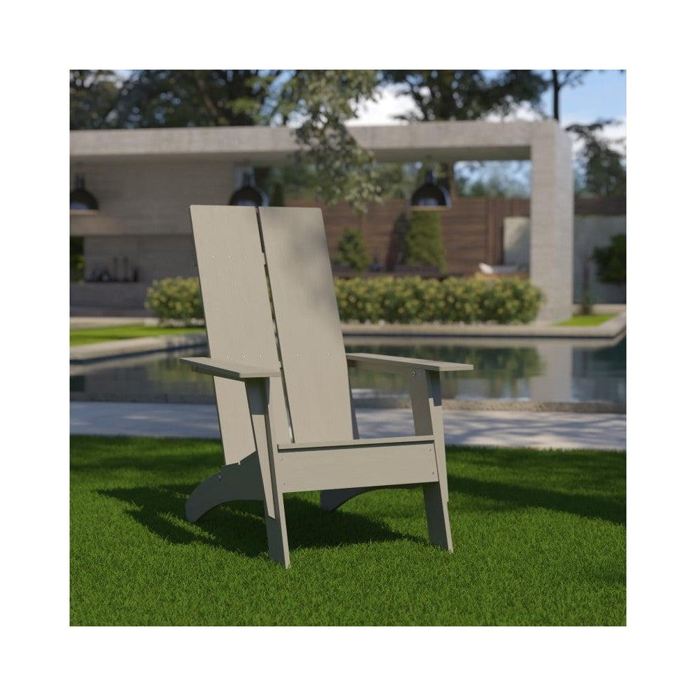 Flash Furniture Sawyer Gray Modern Adirondack Chair JJ-C14509-GY-GG