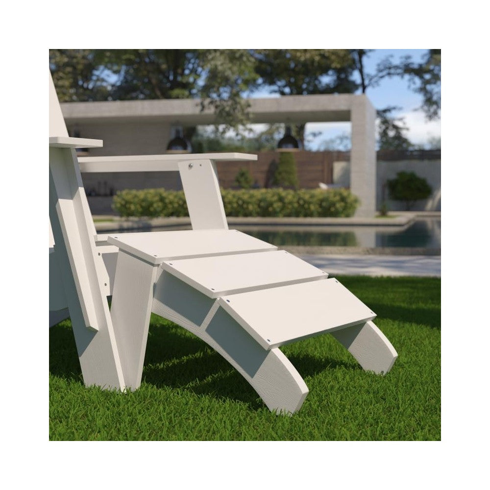 Flash Furniture Sawyer White Adirondack Footrest JJ-C14309-WH-GG