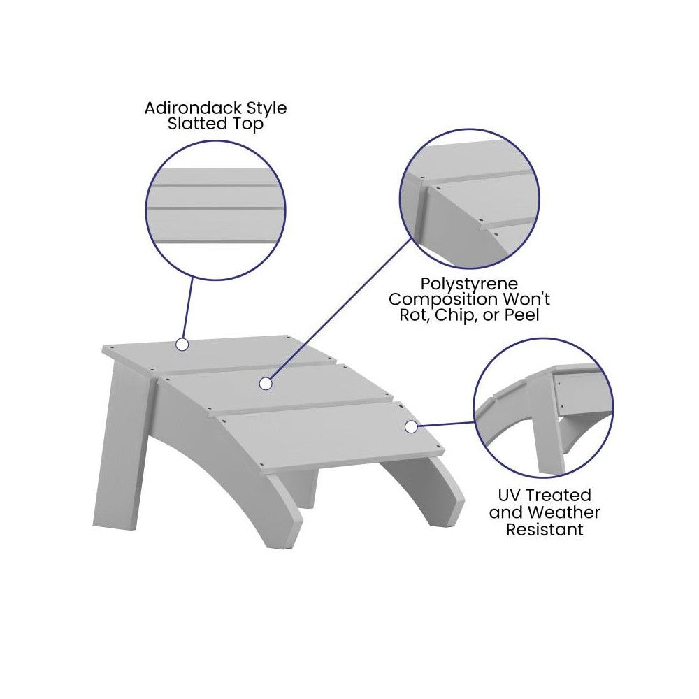 Flash Furniture Sawyer White Adirondack Footrest JJ-C14309-WH-GG