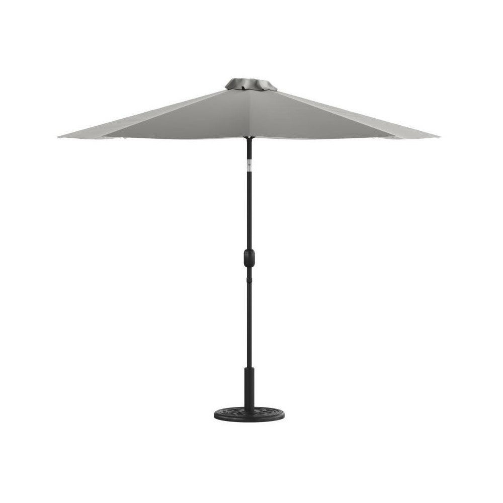 Flash Furniture Sunny Gray Umbrella & Black Base Set GM-402003-UB19B-GY-GG