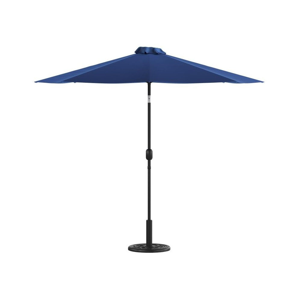Flash Furniture Sunny Navy Umbrella & Black Base Set GM-402003-UB19B-NVY-GG