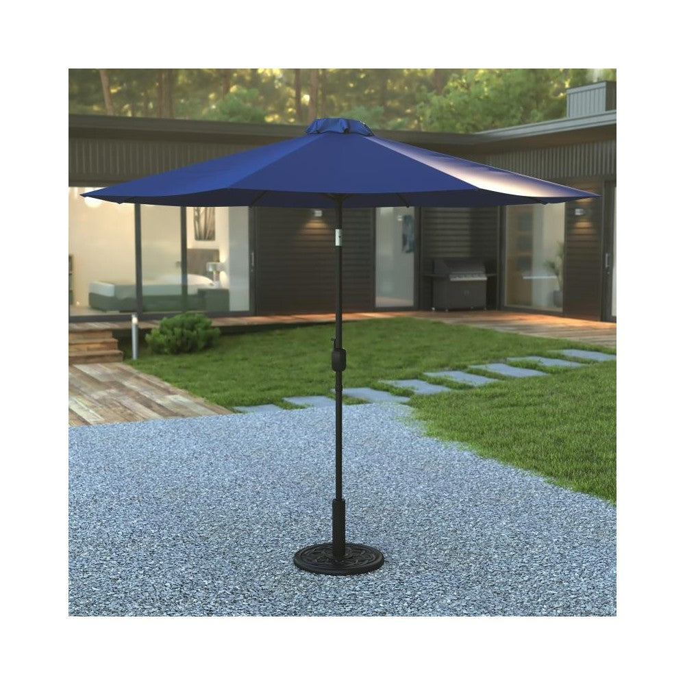 Flash Furniture Sunny Navy Umbrella & Black Base Set GM-402003-UB19B-NVY-GG