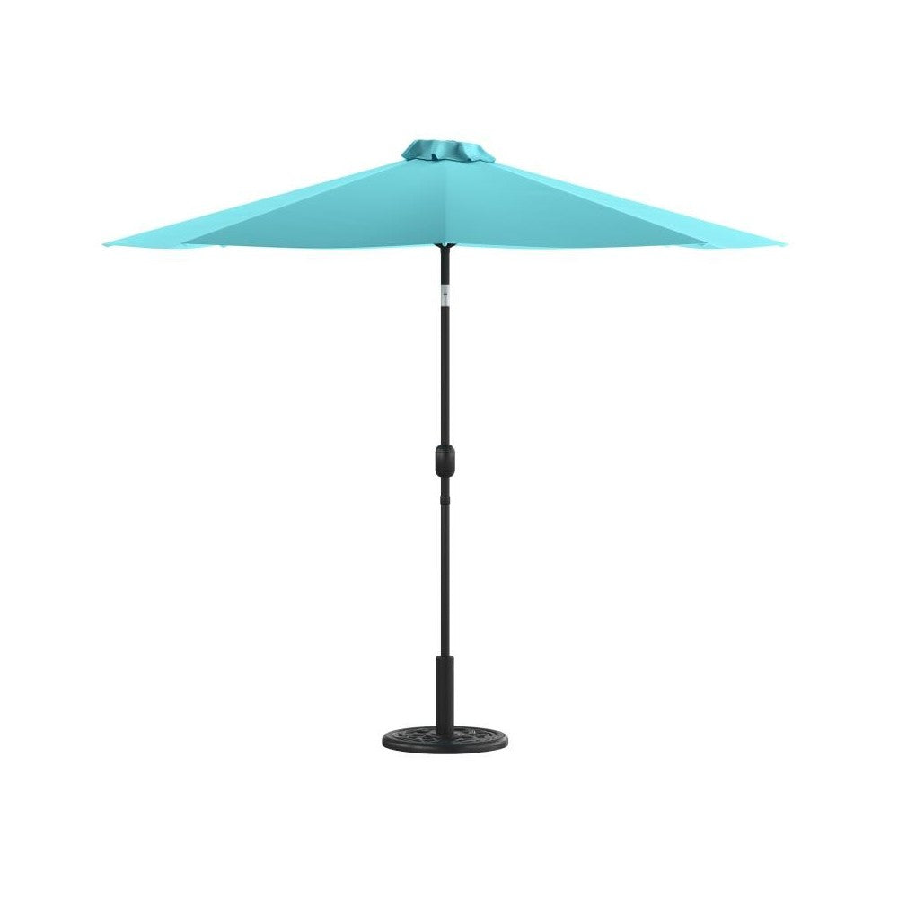 Flash Furniture Sunny Teal Umbrella & Black Base Set GM-402003-UB19B-TL-GG
