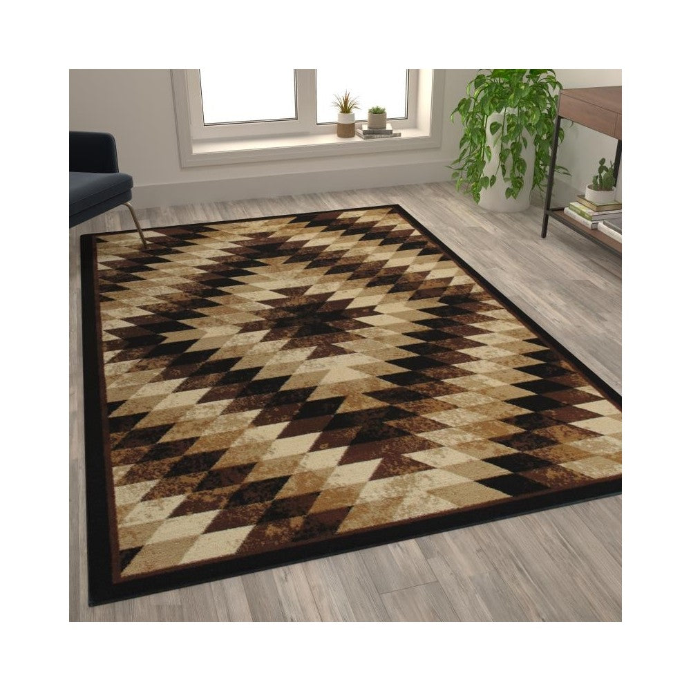 Flash Furniture Teagan Collection Brown 6' x 9' Area Rug OKR-RG1106-69-BN-GG