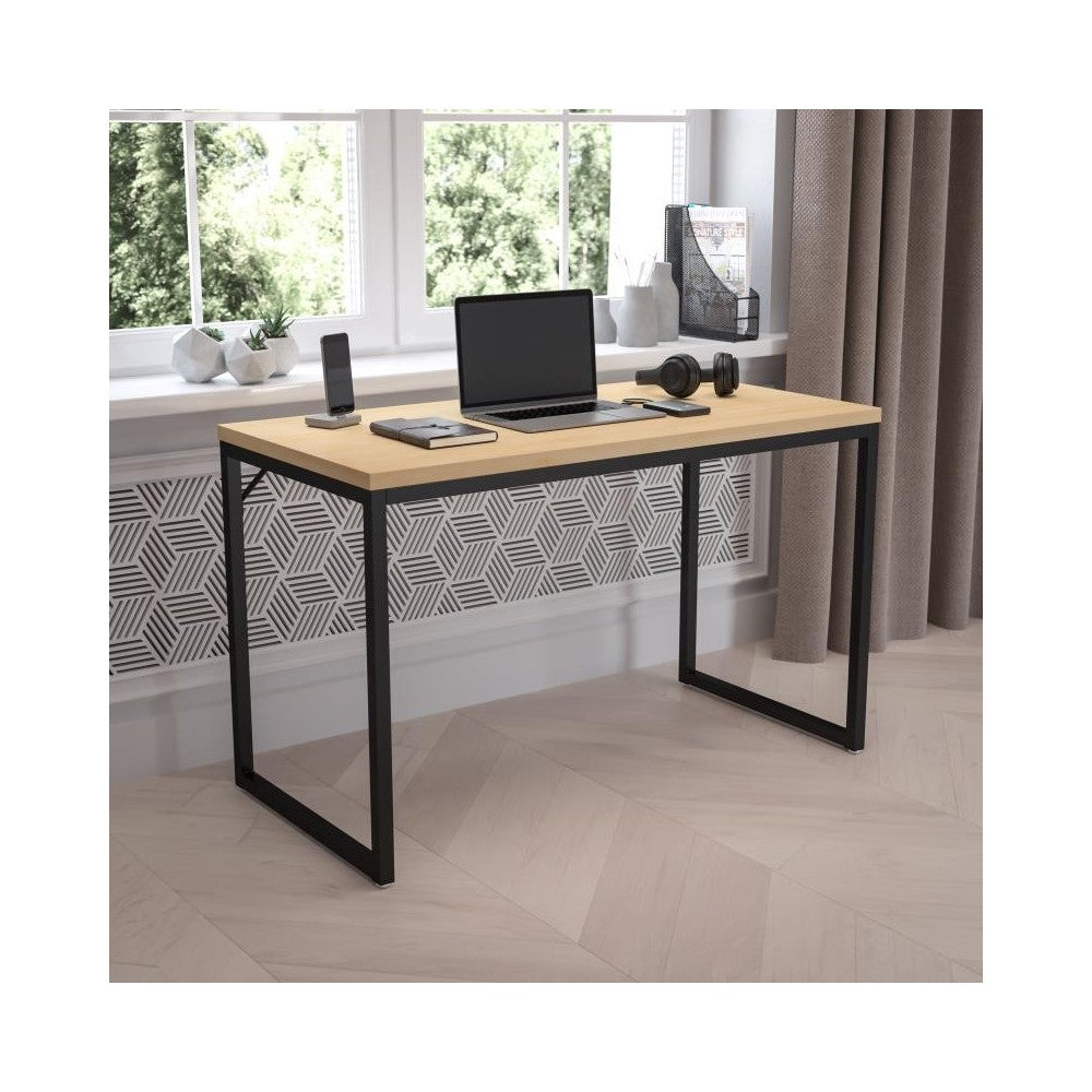 Flash Furniture Tiverton Collection Maple Commercial Desk GC-GF156-12-MAP-BK-GG