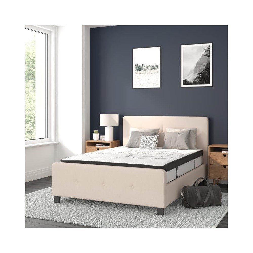 Flash Furniture Tribeca Full Platform Bed Set-Beige HG-BM10-18-GG