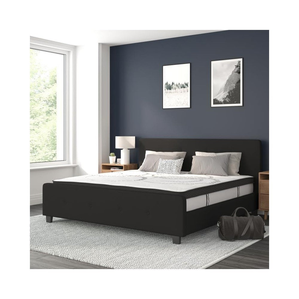 Flash Furniture Tribeca King Platform Bed Set-Black HG-BM10-24-GG