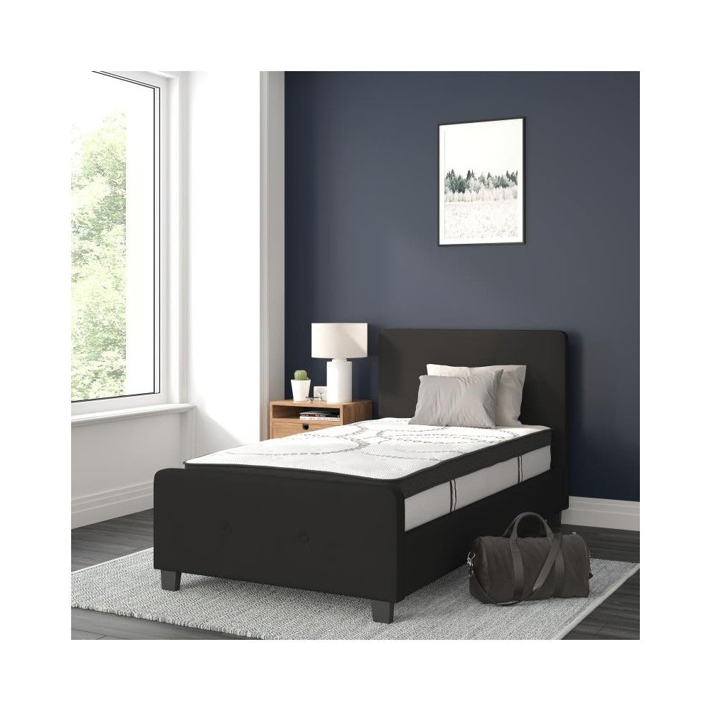 Flash Furniture Tribeca Twin Platform Bed Set-Black HG-BM10-21-GG