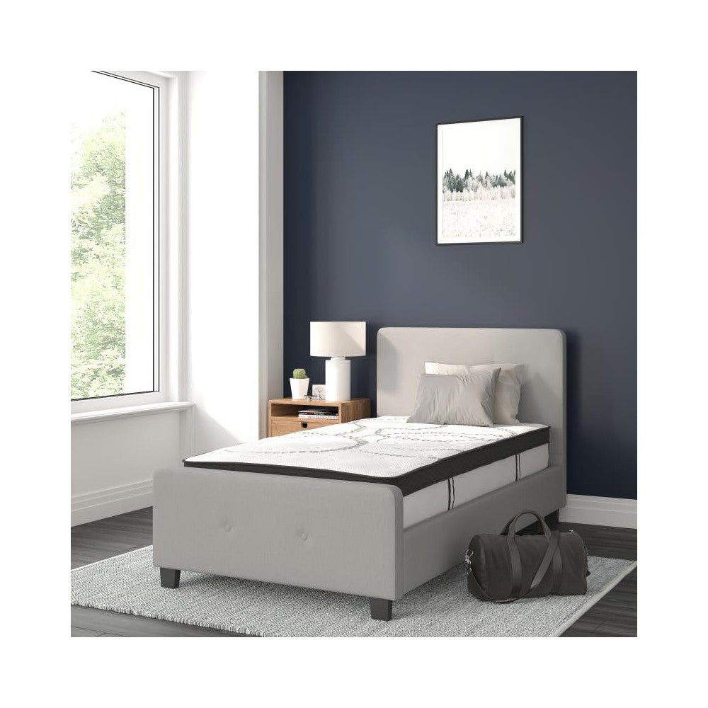 Flash Furniture Tribeca Twin Platform Bed Set-Gray HG-BM10-25-GG