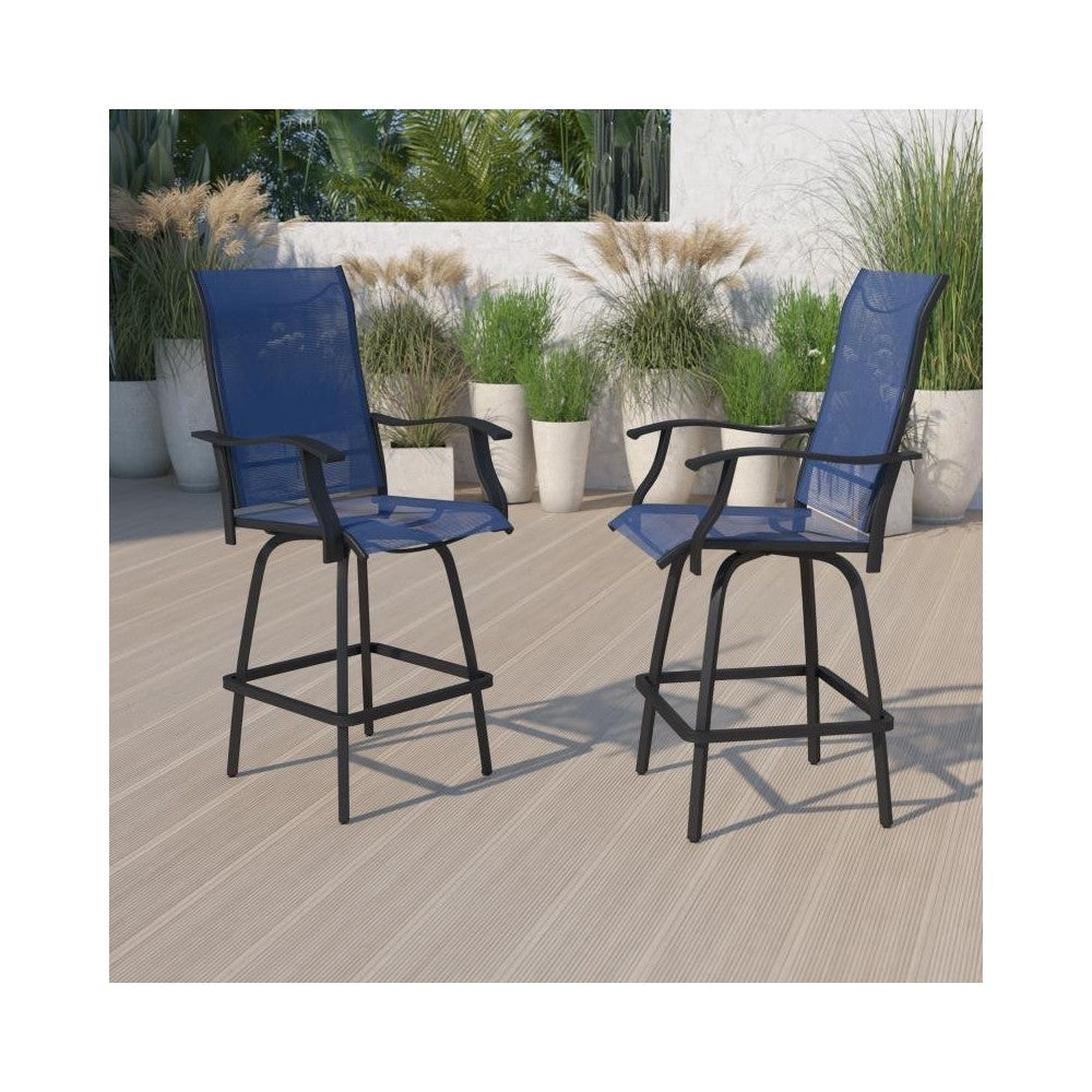 Flash Furniture Valerie 2PK Navy Swivel Patio Stool 2-ET-SWVLPTO-30-NV-GG