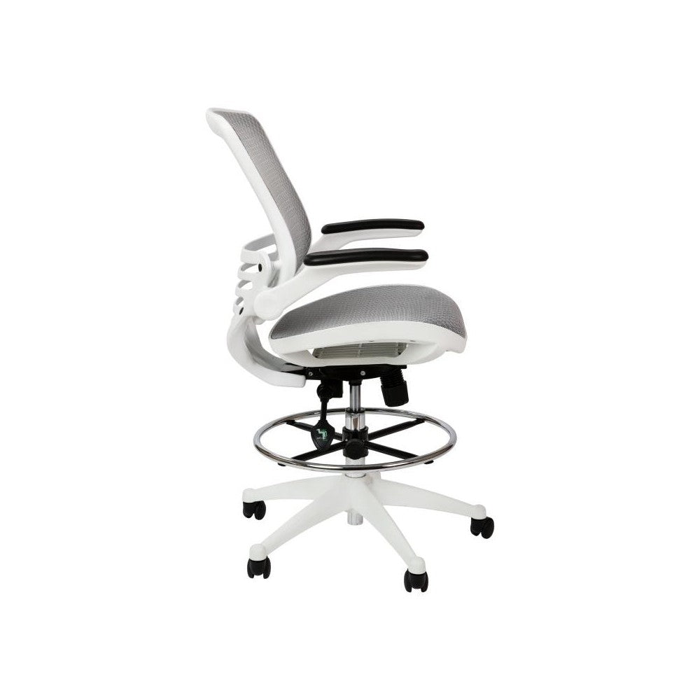 Flash Furniture Waylon Gray/White Mesh Drafting Chair BL-LB-8801X-D-GR-WH-GG