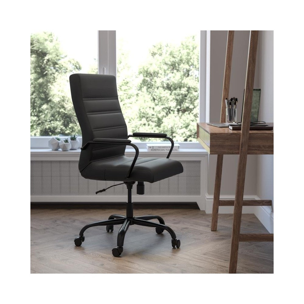 Flash Furniture Whitney Black High Back Leather Chair GO-2286H-BK-BK-GG