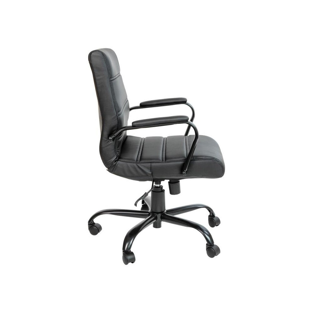 Flash Furniture Whitney Black Mid-Back Leather Chair GO-2286M-BK-BK-GG