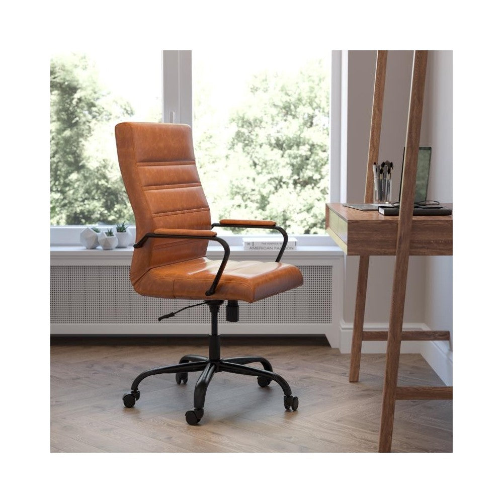 Flash Furniture Whitney Brown High Back Leather Chair GO-2286H-BR-BK-GG