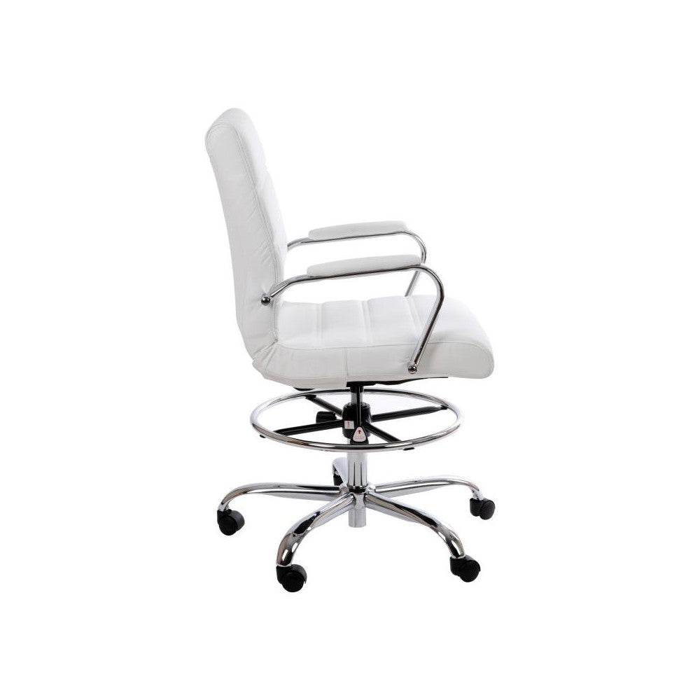 Flash Furniture Whitney White LeatherSoft Draft Chair GO-2286B-WH-GG