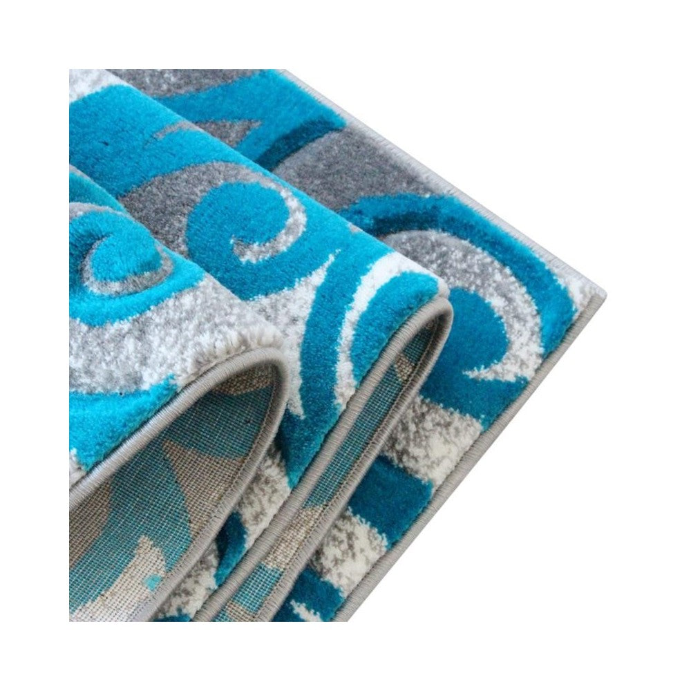 Flash Furniture Willow Collection Turquoise 2' x 7' Area Rug ACD-RG241-27-TQ-GG
