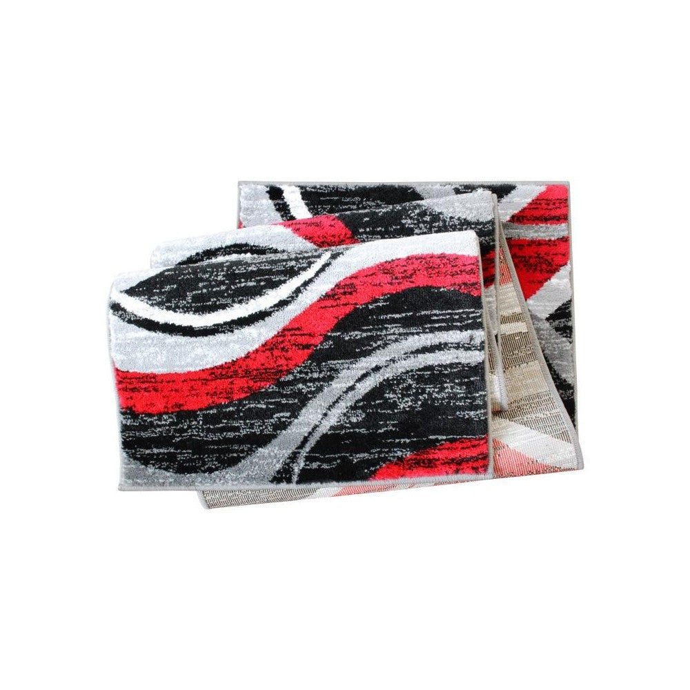 Flash Furniture Wisp Collection 2x7 Red Ripple Area Rug OKR-RG1109-27-RD-GG