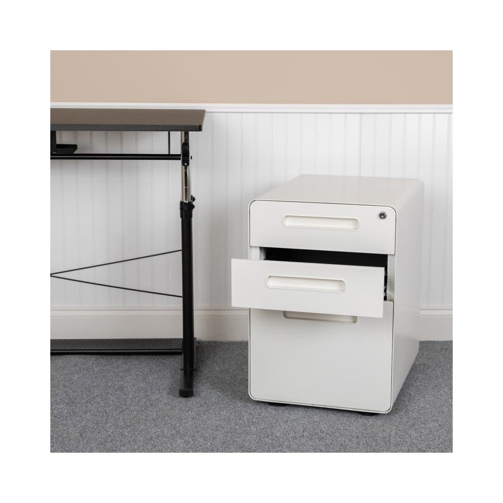 Flash Furniture Wren 3-Drawer Filing Cabinet-White HZ-AP535-01-W-GG