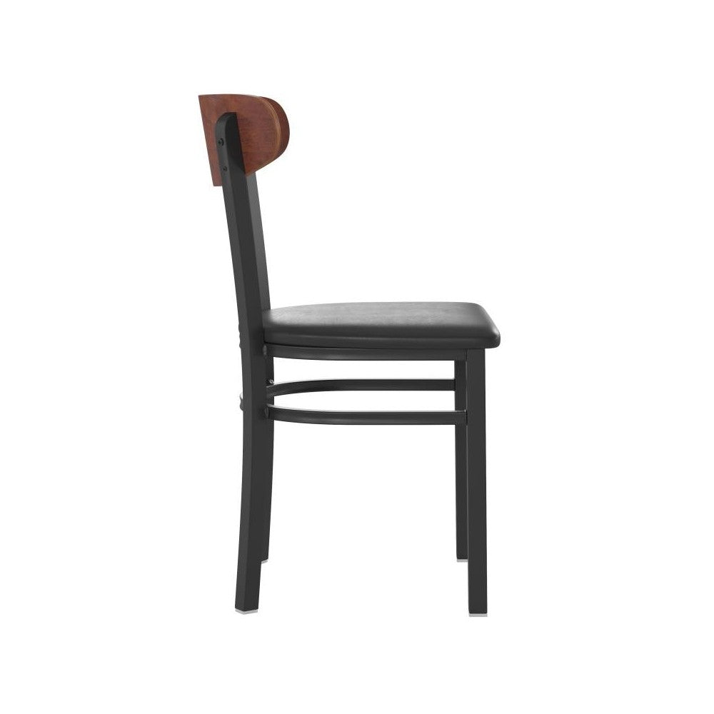 Flash Furniture Wright 2PK Black Vinyl/Wood Chair 2-XU-DG6V5BV-WAL-GG