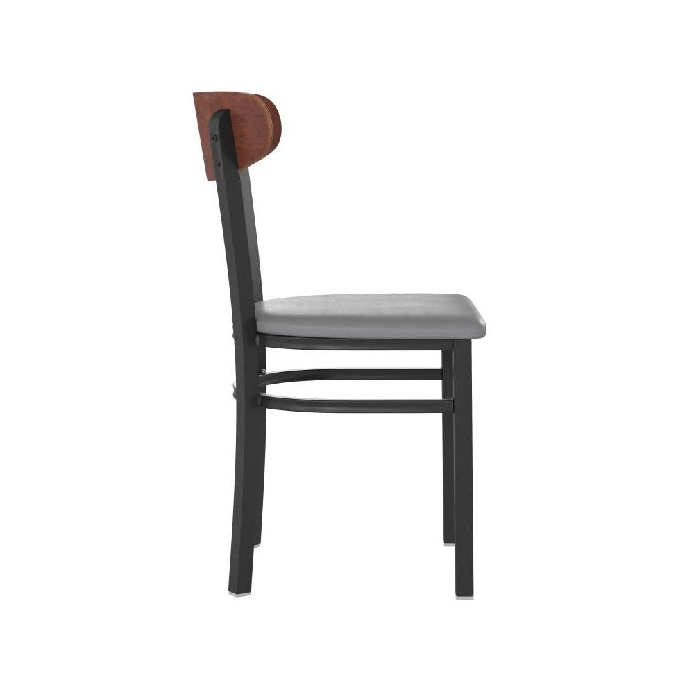 Flash Furniture Wright 2PK Gray Vinyl/Wood Chair 2-XU-DG6V5GYV-WAL-GG