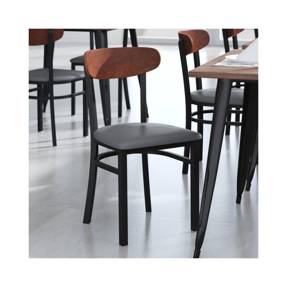 Flash Furniture Wright Gray Vinyl/Wood Back Chair XU-DG6V5GYV-WAL-GG