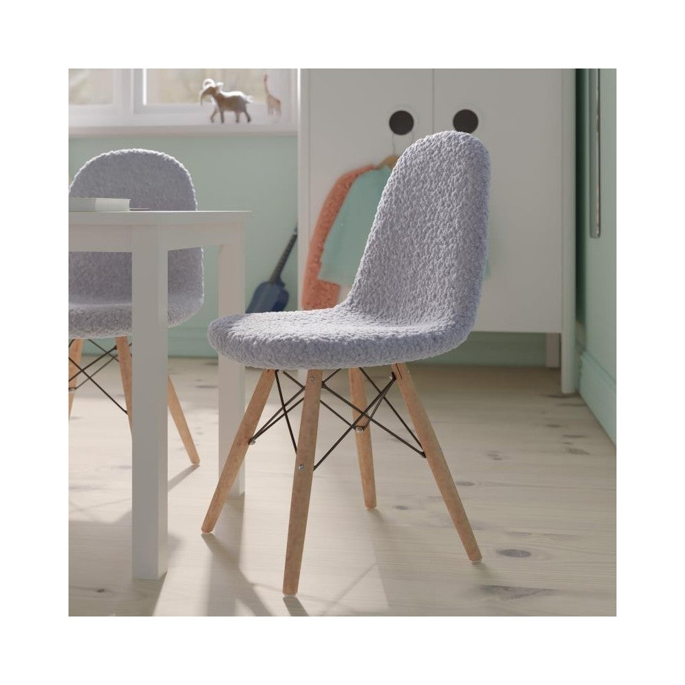 Flash Furniture Zula Gray Kids Faux Sherpa Chair DL-DA2018-2-GY-GG