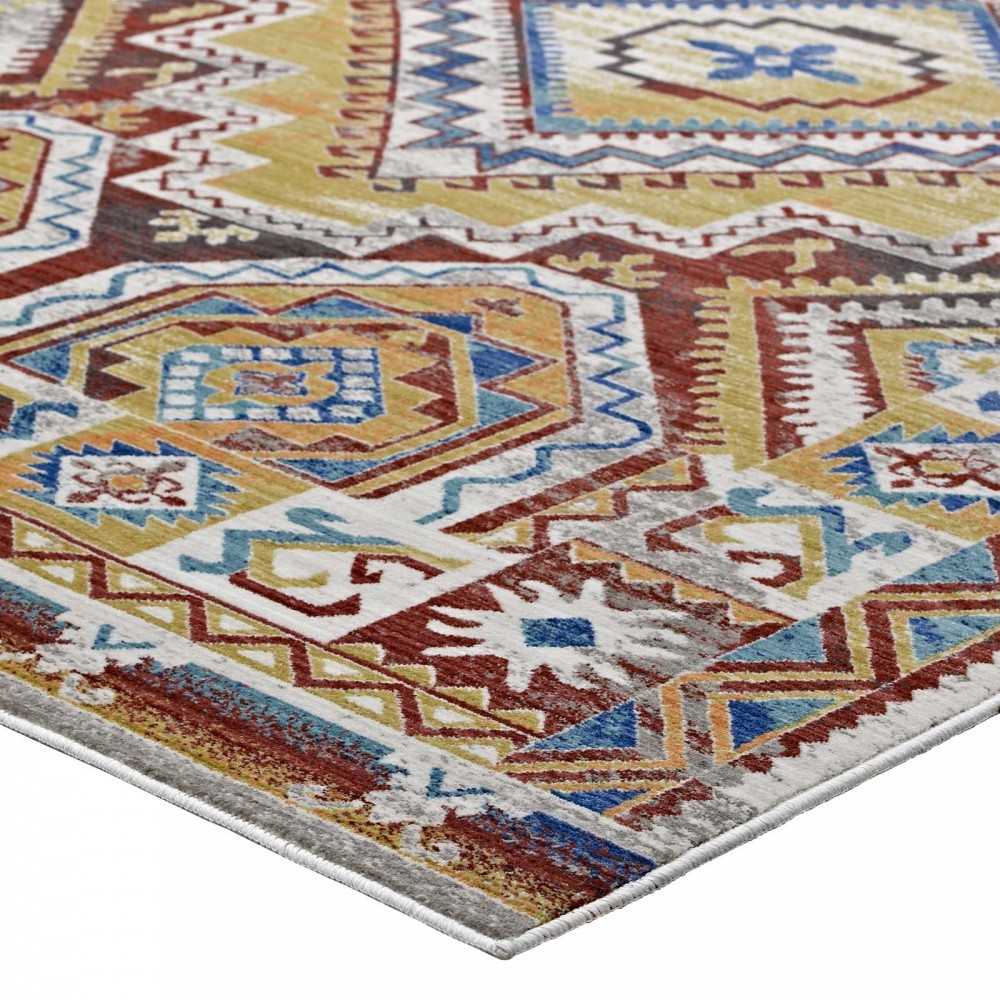 Florita Distressed Southwestern Aztec 4x6 Area Rug