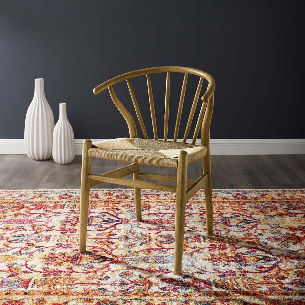 Flourish Spindle Wood Dining Side Chair, Natural