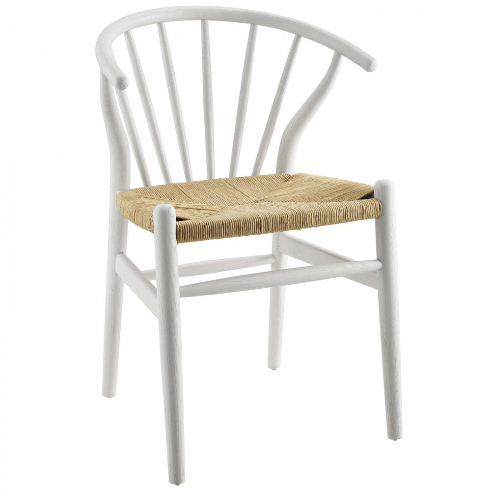 Flourish Spindle Wood Dining Side Chair Set of 2, White