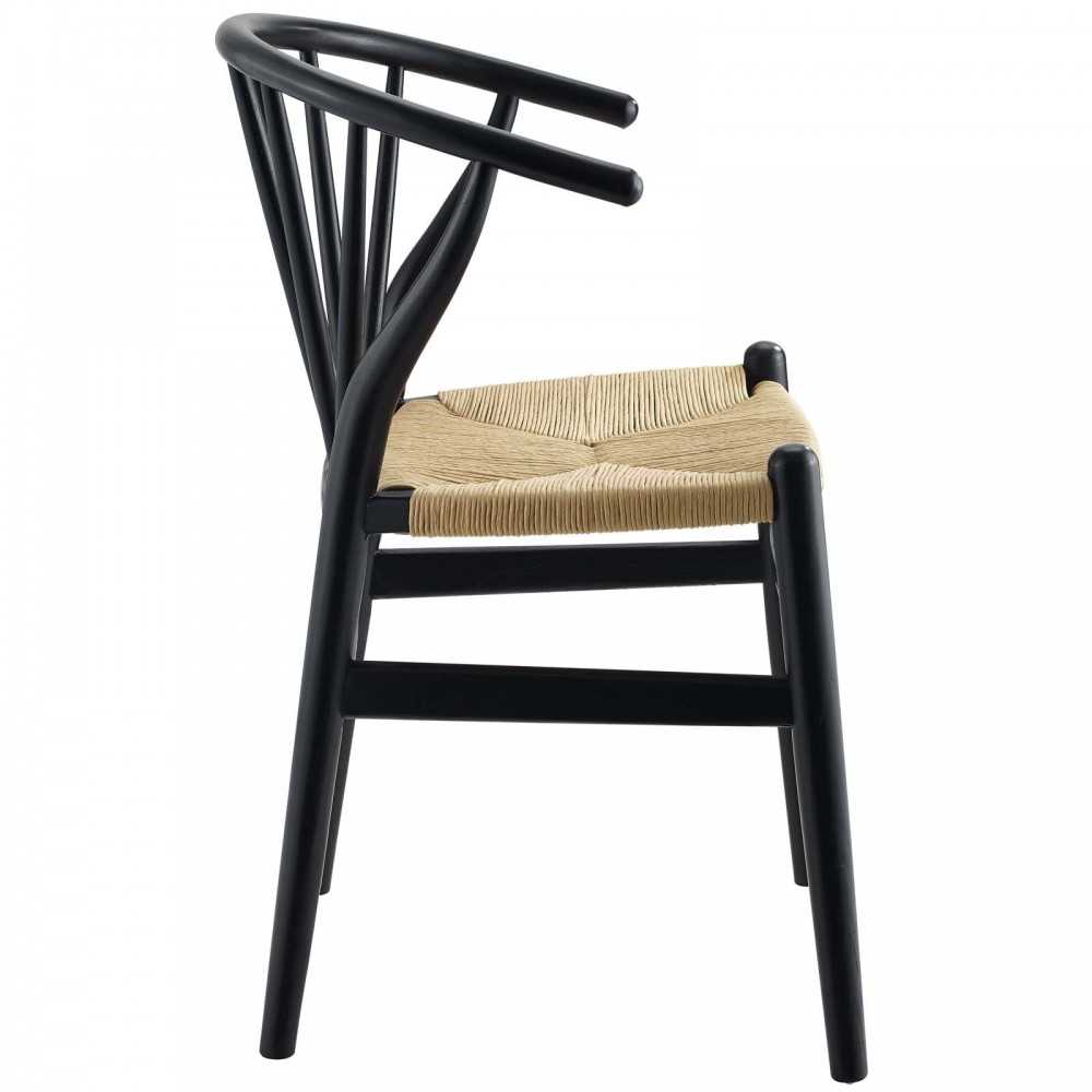 Flourish Spindle Wood Dining Side Chair, Black