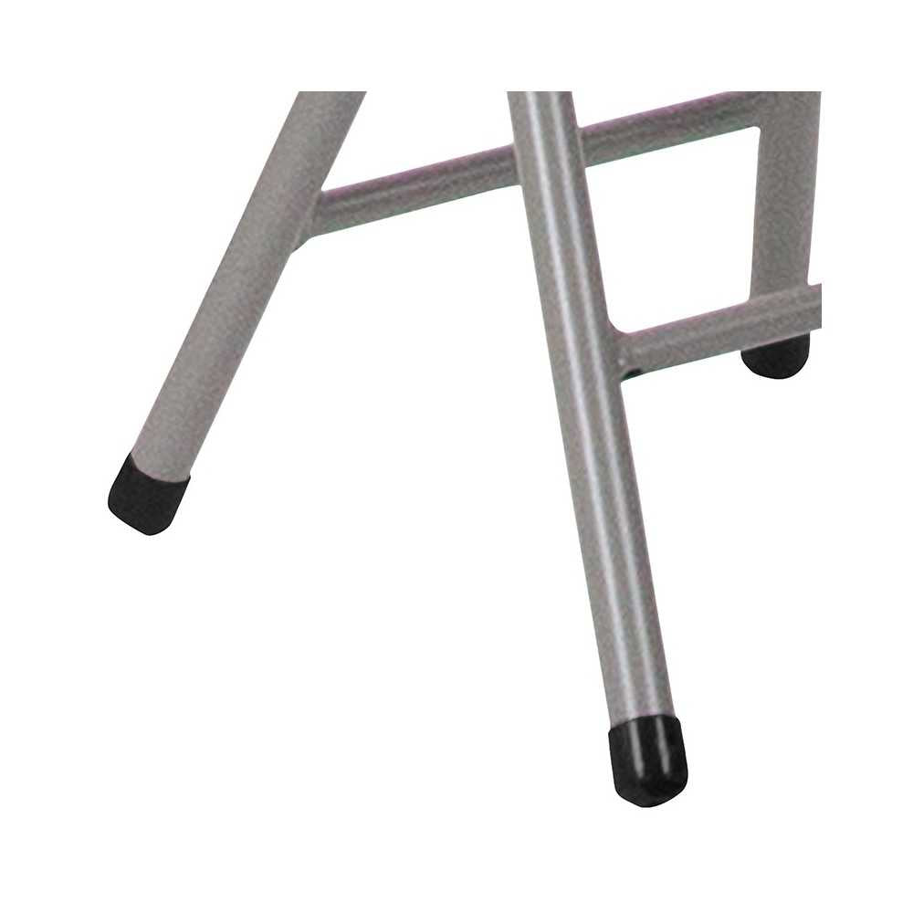 Foldable Stool with Black Plastic Seat and Titanium Gray Frame