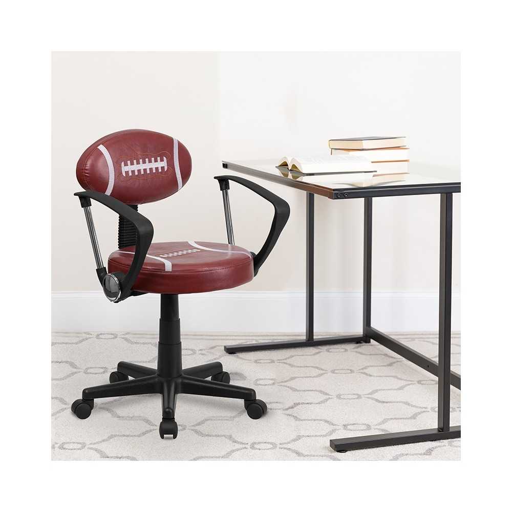 Football Swivel Task Office Chair with Arms