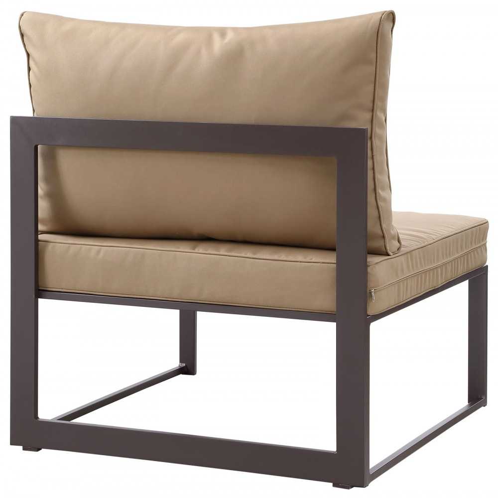 Fortuna 6 Piece Outdoor Patio Sectional Sofa Set, Brown Mocha, EEI-1731-BRN-MOC-SET