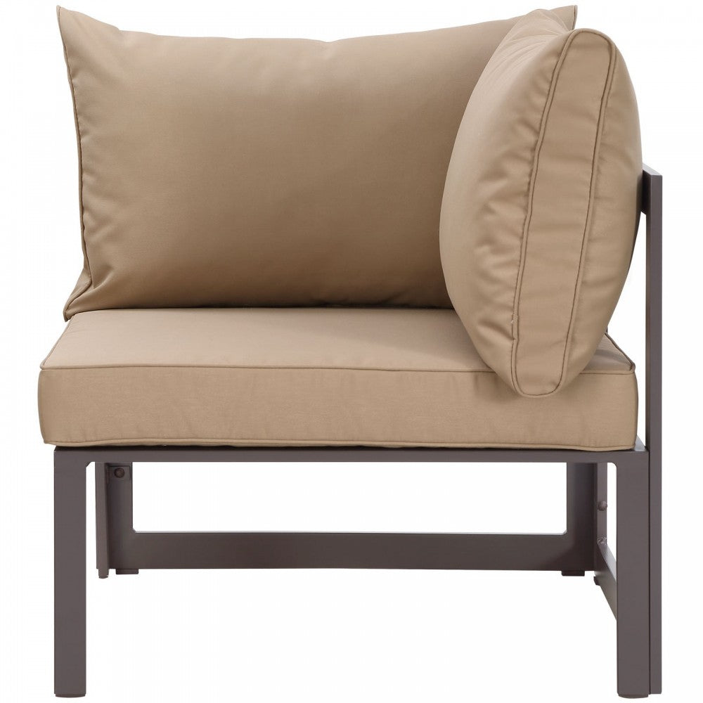 Fortuna 8 Piece Outdoor Patio Sectional Sofa Set, Brown Mocha, EEI-1735-BRN-MOC-SET