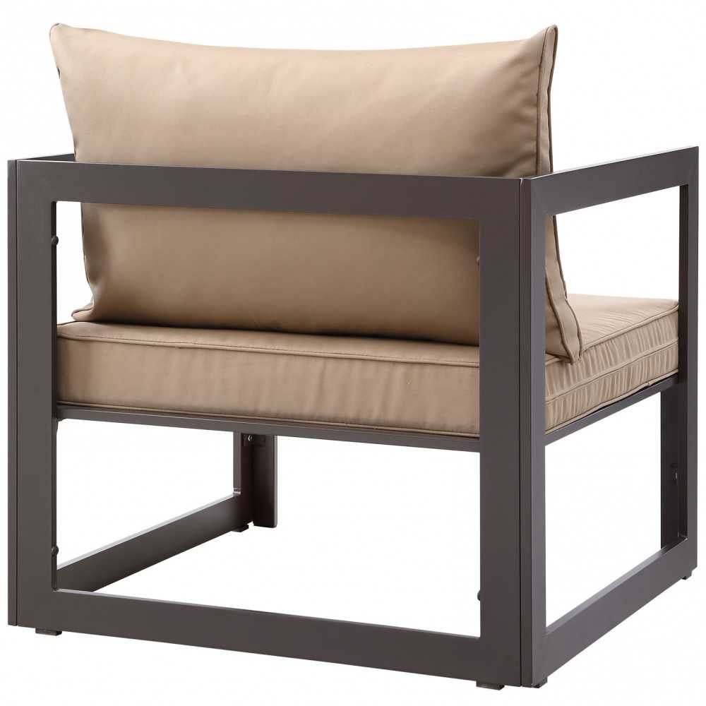 Fortuna Outdoor Patio Armchair, Brown Mocha