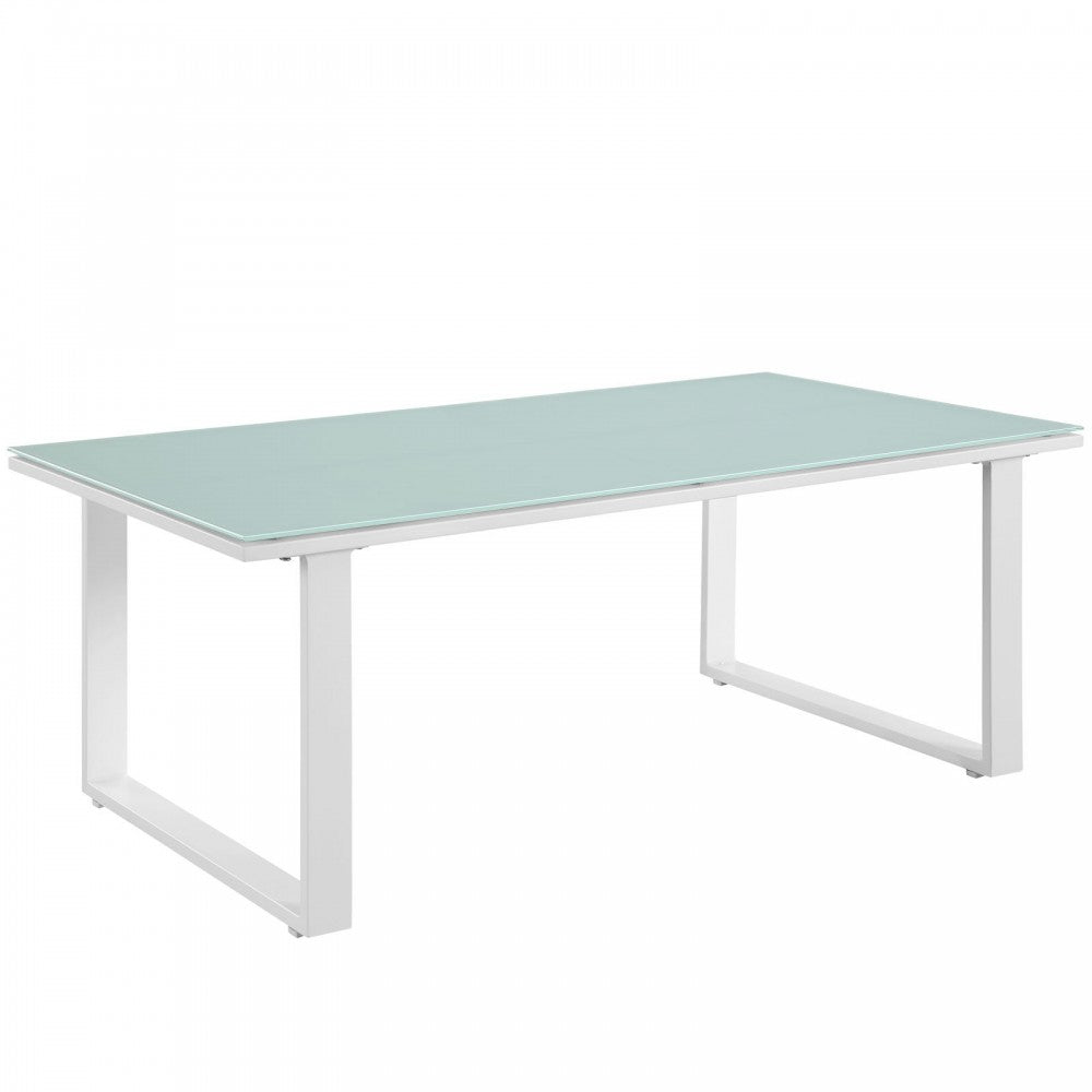 Fortuna Outdoor Patio Coffee Table, White